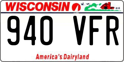 WI license plate 940VFR
