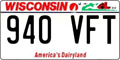 WI license plate 940VFT
