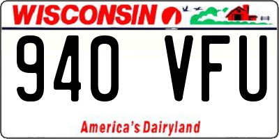 WI license plate 940VFU