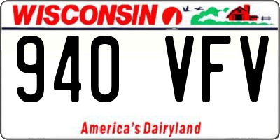 WI license plate 940VFV