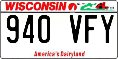 WI license plate 940VFY
