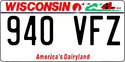 WI license plate 940VFZ