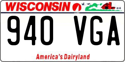 WI license plate 940VGA