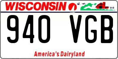 WI license plate 940VGB