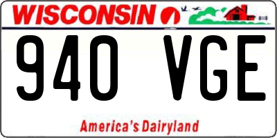 WI license plate 940VGE