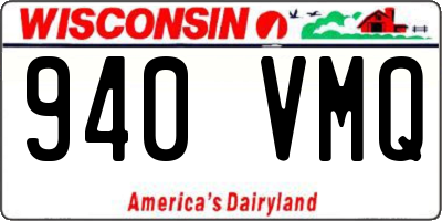 WI license plate 940VMQ