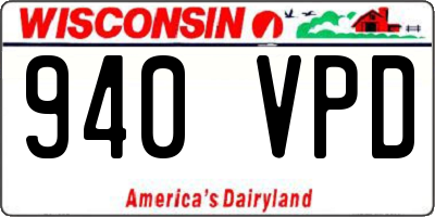 WI license plate 940VPD