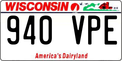 WI license plate 940VPE