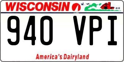 WI license plate 940VPI