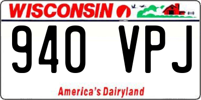 WI license plate 940VPJ