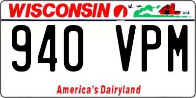 WI license plate 940VPM