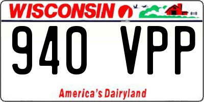 WI license plate 940VPP