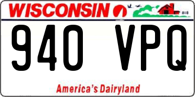 WI license plate 940VPQ