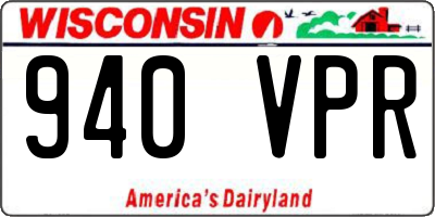WI license plate 940VPR