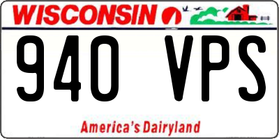 WI license plate 940VPS