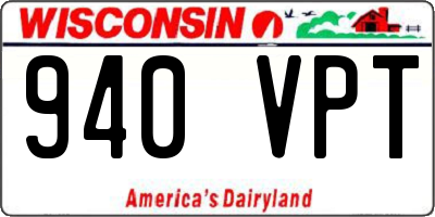 WI license plate 940VPT