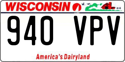 WI license plate 940VPV