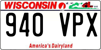 WI license plate 940VPX