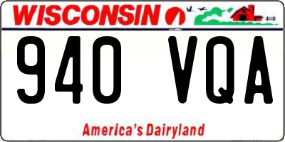 WI license plate 940VQA