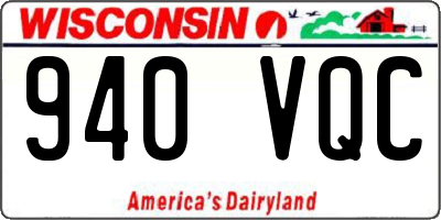 WI license plate 940VQC