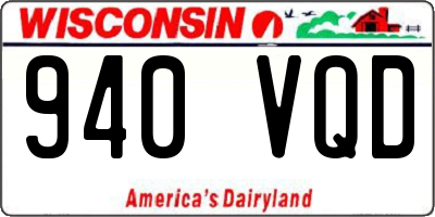 WI license plate 940VQD