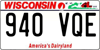 WI license plate 940VQE