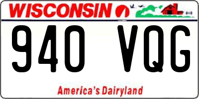 WI license plate 940VQG