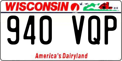 WI license plate 940VQP
