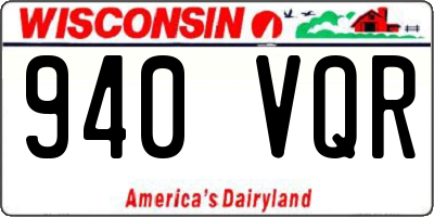 WI license plate 940VQR