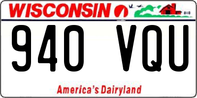 WI license plate 940VQU