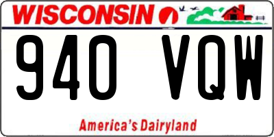 WI license plate 940VQW
