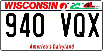 WI license plate 940VQX