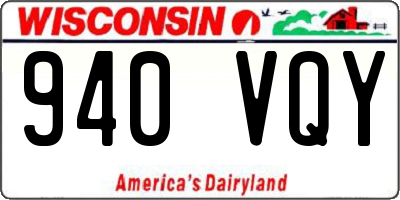 WI license plate 940VQY