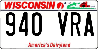 WI license plate 940VRA