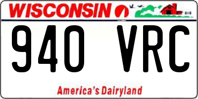 WI license plate 940VRC