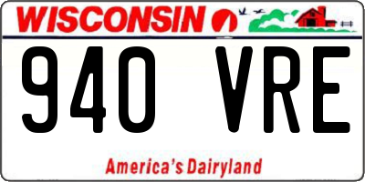 WI license plate 940VRE