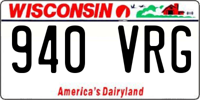 WI license plate 940VRG
