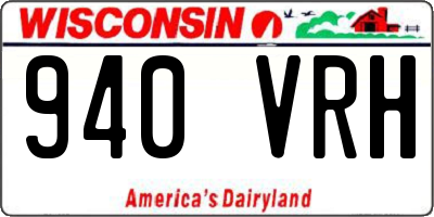 WI license plate 940VRH