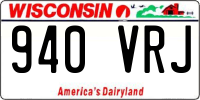 WI license plate 940VRJ