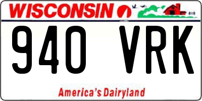 WI license plate 940VRK
