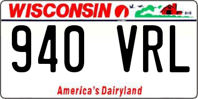 WI license plate 940VRL