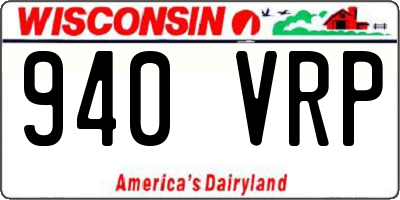 WI license plate 940VRP