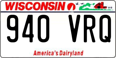 WI license plate 940VRQ