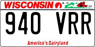 WI license plate 940VRR