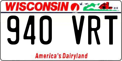 WI license plate 940VRT