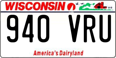 WI license plate 940VRU