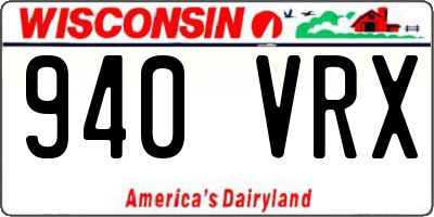 WI license plate 940VRX