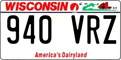 WI license plate 940VRZ