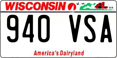 WI license plate 940VSA