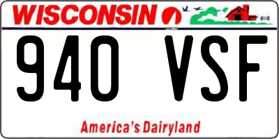 WI license plate 940VSF